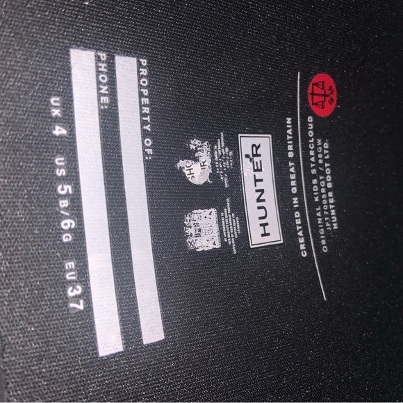 Hunter Big  Kids Original Starcloud Sparkle boots US 6 girl 5 boy new black - Picture 2 of 5